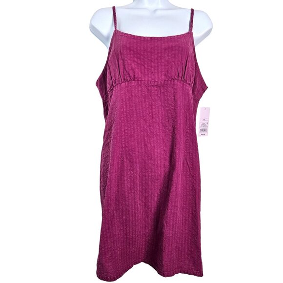 Wild Fable Womens XL Fuchsia Purple Linen Blend Sundress Adj Straps Smocked Sexy - Picture 3 of 9